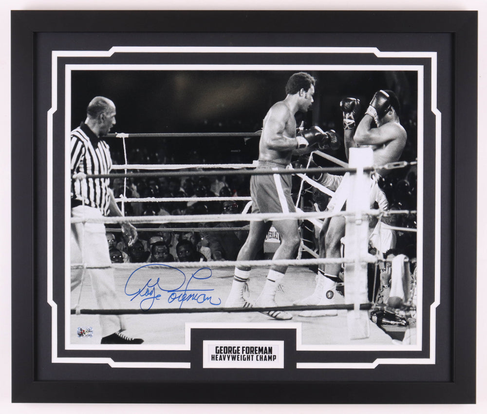 George Foreman Signed Custom Framed Photo Display (Foreman)