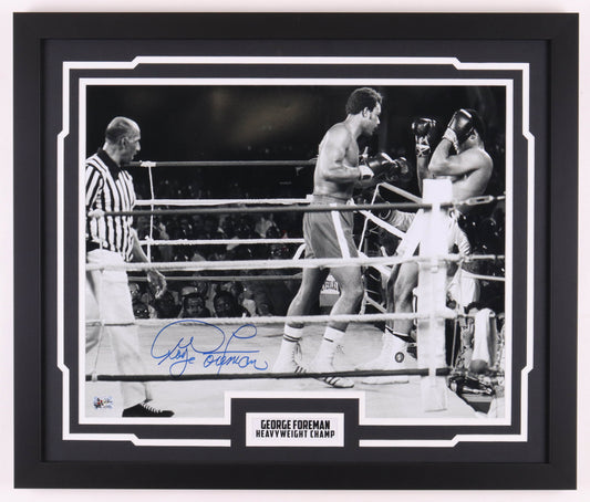 George Foreman Signed Custom Framed Photo Display (Foreman)