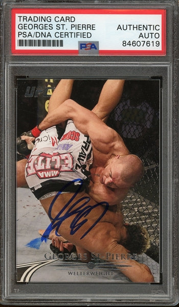 Georges St. Pierre Signed 2011 Topps UFC Title Shot #100- PSA/DNA Authentic