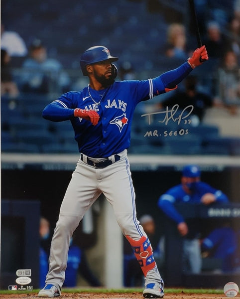 Teoscar Hernandez "Mr. Seeds" Signed (JSA Witness & USA SM COAs) Blue Jays 16x20 Photo