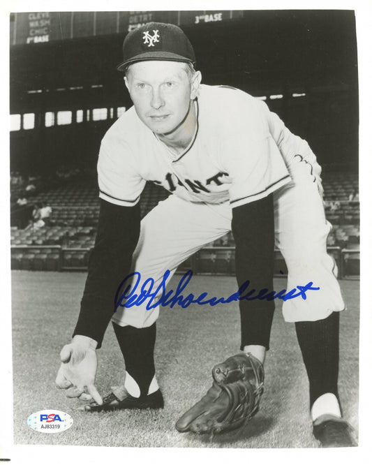Red Schoendienst Signed Giants 8x10 Photo (PSA)