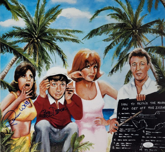 Dawn Wells (d. 2020) & Bob Denver Signed (JSA COA) Gilligan's Island 15x16 Poster