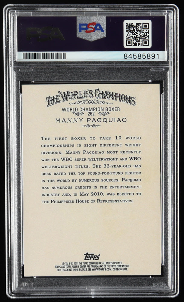 Manny Pacquiao Signed 2011 Topps Allen and Ginter #262 RC Autograph Graded PSA 9 - Considered to be his Rookie Card