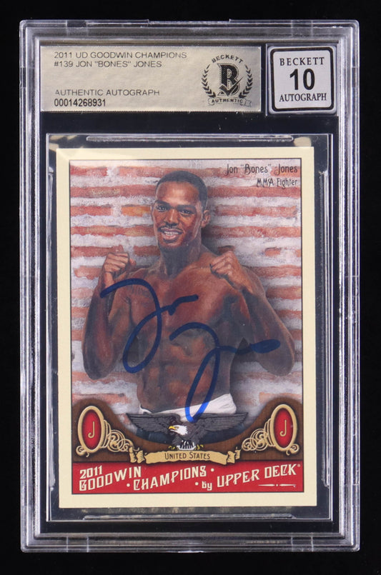 Jon "Bones" Jones Signed 2011 Upper Deck Goodwin Champions #139 Autograph Graded Beckett (BGS) 10