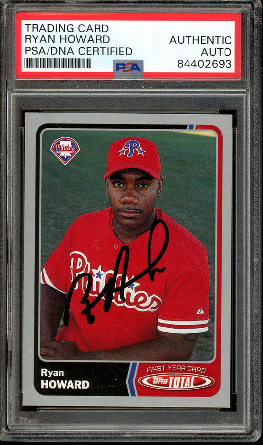 Ryan Howard signed 2003 Topps Total #952- PSA/DNA Authentic - Rookie Card
