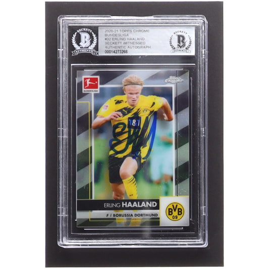 Erling Haaland Signed 2020-21 Topps Chrome Bundesliga #32 (BGS)