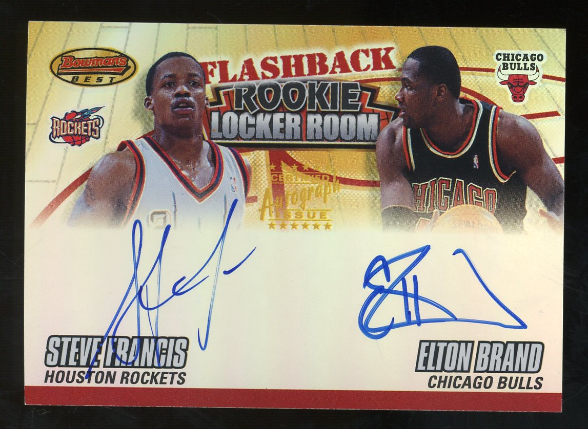 Steve Francis & Elton Brand 2001 Bowman's Best Flashback Locker Room Autographed Rookie Basketball Card #LRCF3