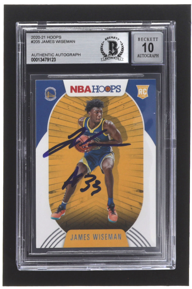 James Wiseman Signed 2020-21 Hoops #205 RC - Autograph Graded Beckett (BGS) 10 - Rookie Card