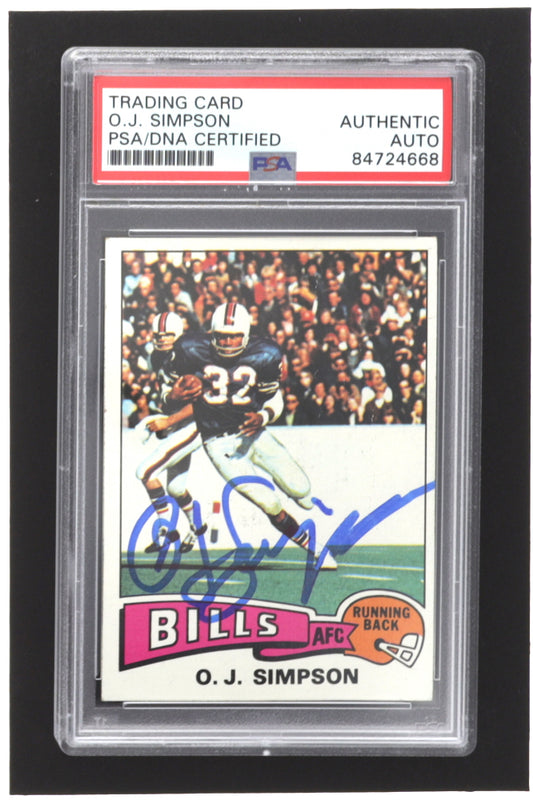 O.J. Simpson Signed 1975 Topps #500 (PSA)