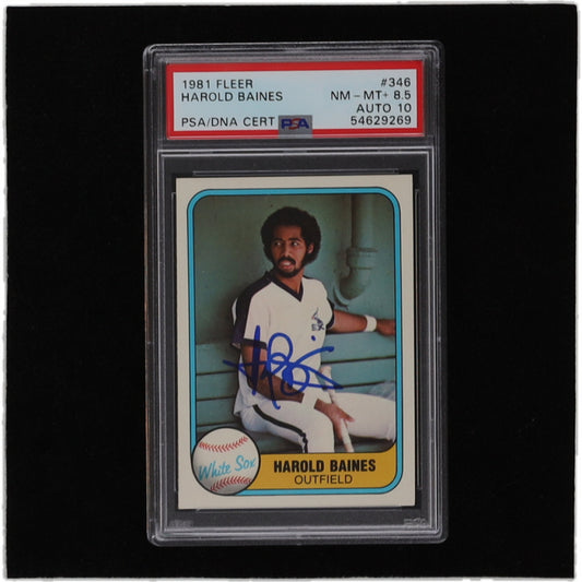 Harold Baines Signed 1981 Fleer #346 RC (Card graded PSA 8.5 & Autograph graded PSA 10) - Rookie Card