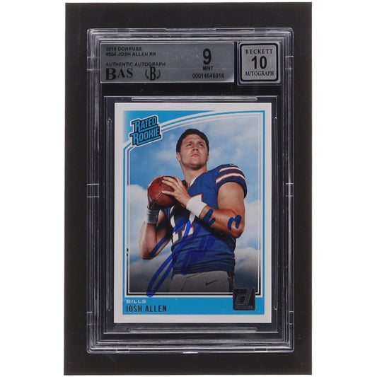 Josh Allen Signed 2018 Donruss #304 RR RC (BGS 9) - Autograph Graded Beckett (BGS) 10 | Rookie Card