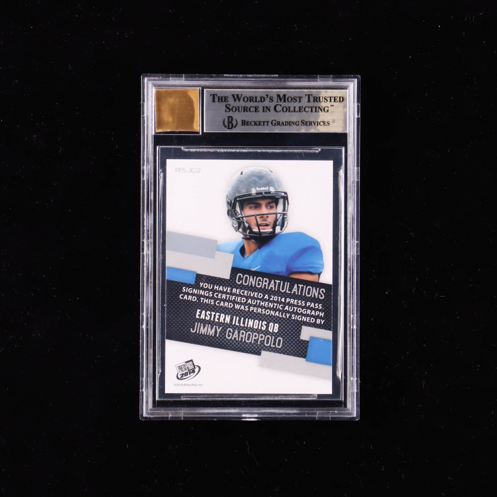 Jimmy Garoppolo 2014 Press Pass Autographs Silver #JG (BGS 9) - Autograph Graded BGS 10 - Rookie Card