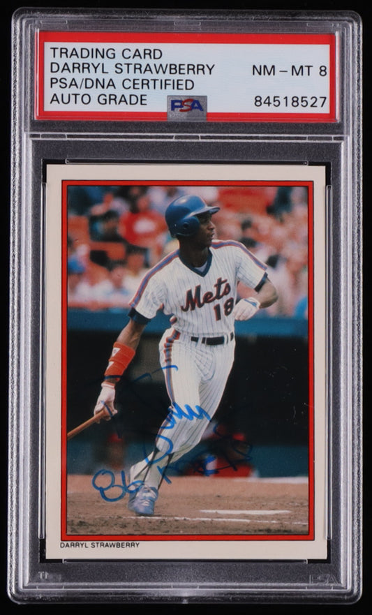 Darryl Strawberry Signed 1984 Topps Glossy Send-Ins #29 Inscribed "86 Mets" RC Autograph Graded (PSA) 8 - Rookie Card