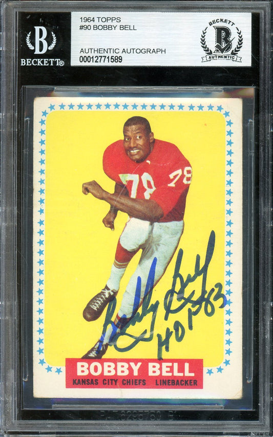 Bobby Bell Signed 1964 Topps #90 - Inscribed "HOF 83" (BGS Encapsulated) - Rookie Card