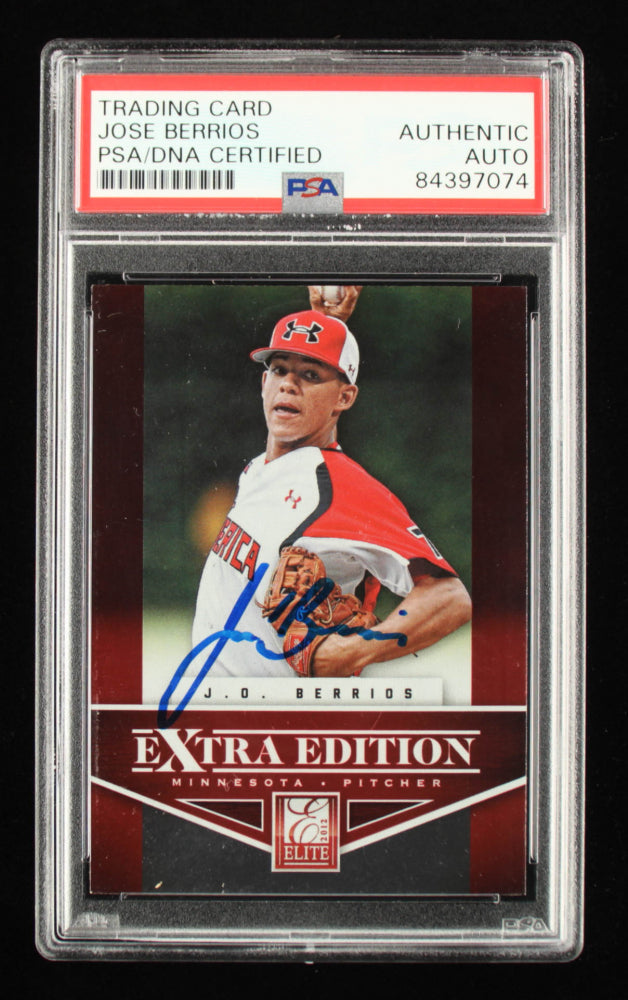 Jose Berrios Signed 2012 Elite Extra Edition #88 (PSA Encapsulated) - Rookie Card
