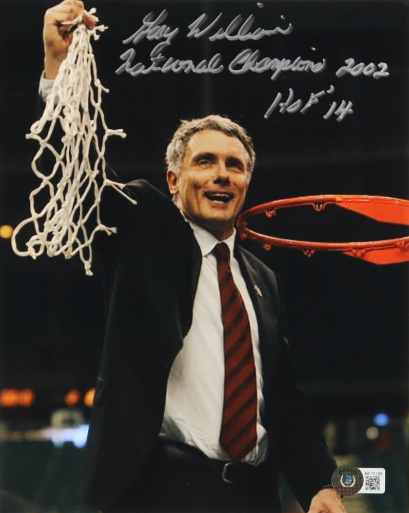 Gary Williams Signed (Beckett) Maryland Terrapins 8x10 Photo Inscribed "National Champs 2002" & "HOF 2014"