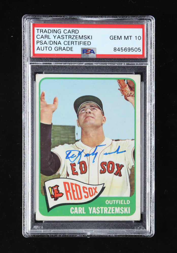 Carl Yastrzemski Signed 1965 Topps #385 Autograph Graded PSA 10