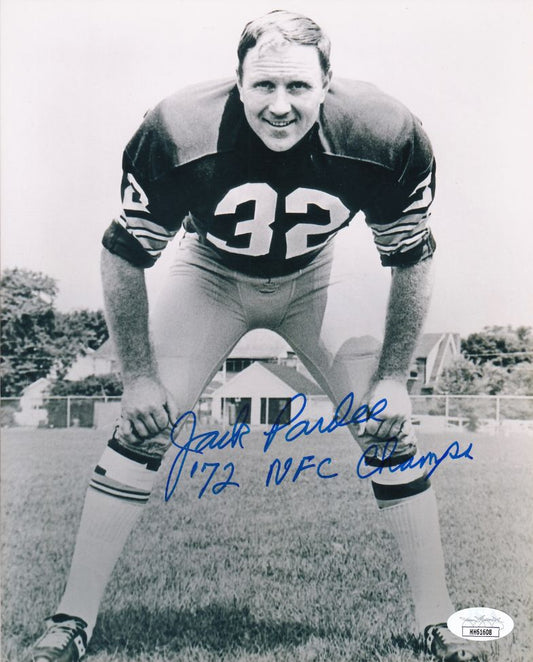 Jack Pardee "72 NFC Champs" Signed (JSA COA) Washington Redskins 8x10 Photo