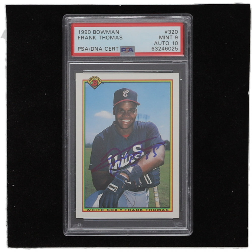 Frank Thomas Signed 1990 Bowman #320 RC (Card graded PSA 9 & autograph graded PSA 10) - Rookie Card