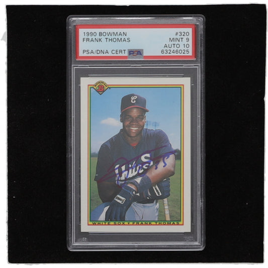 Frank Thomas Signed 1990 Bowman #320 RC (Card graded PSA 9 & autograph graded PSA 10) - Rookie Card