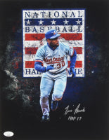 Tim Raines Signed Expos 11x14 Photo Inscribed "HOF 17" (JSA)