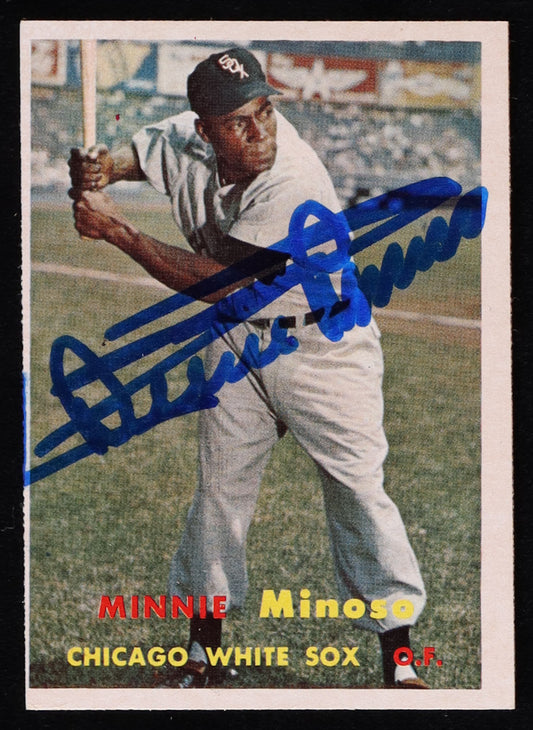 Minnie Minoso Signed 1957 Topps #138 (Beckett)