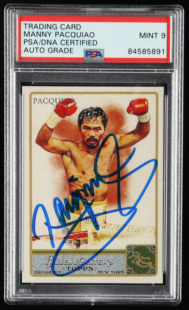 Manny Pacquiao Signed 2011 Topps Allen and Ginter #262 RC Autograph Graded PSA 9 - Considered to be his Rookie Card