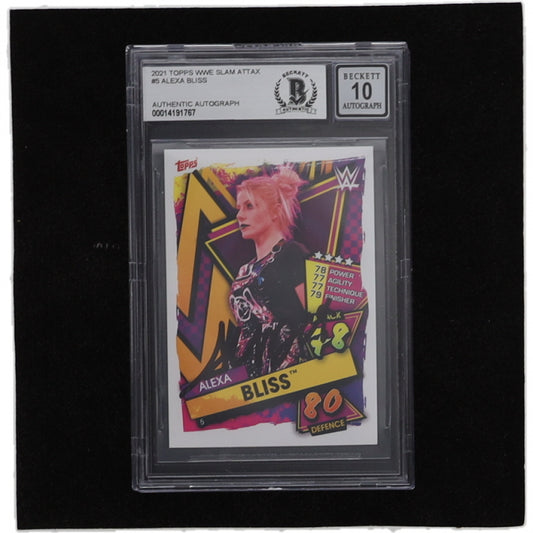 Alexa Bliss Signed 2021 Topps WWE Slam Attax #5 - Autograph Graded Beckett (BGS) 10