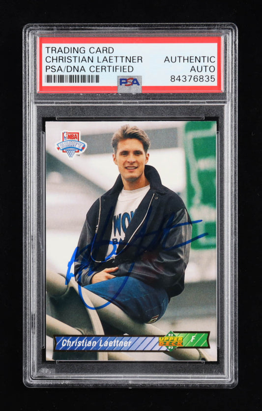 Christian Laettner Signed 1992-93 Upper Deck #3 RC (PSA) - Rookie Card