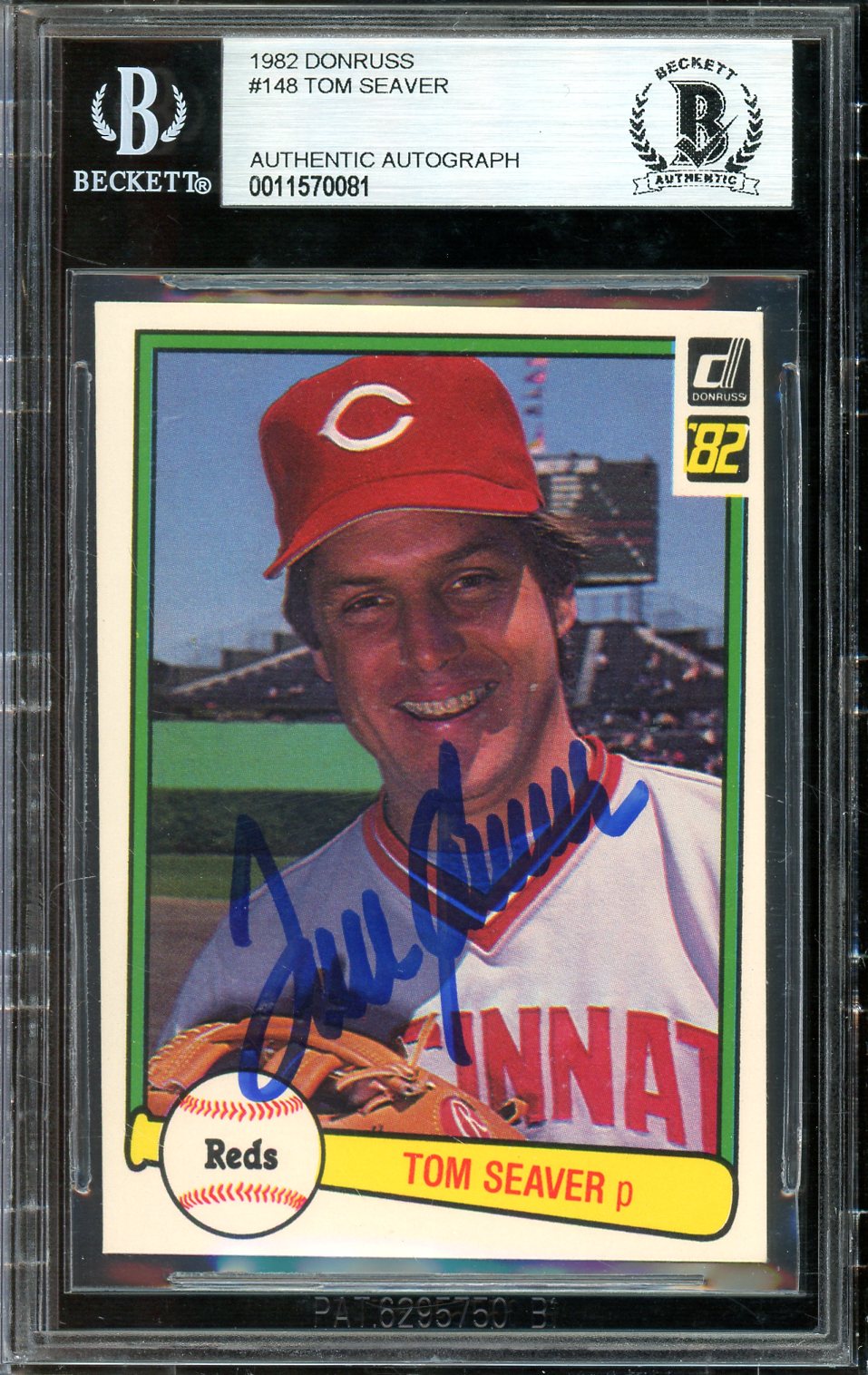 Tom Seaver Signed 1982 Donruss Baseball Card #148- BGS Authentic