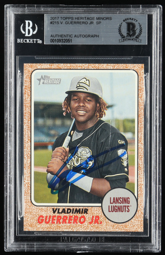 Vladimir Guerrero Jr. Signed 2017 Topps Heritage Minors #215 SP RC(BGS) Rookie Card