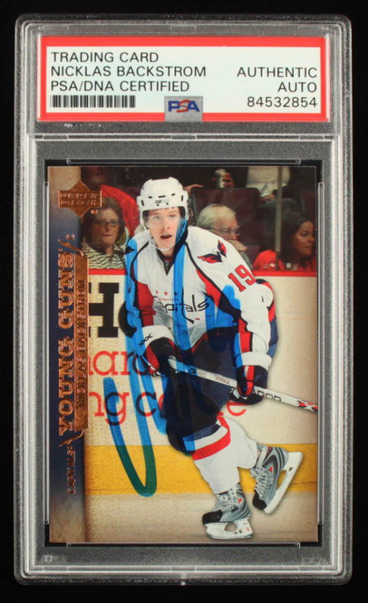 Nicklas Backstrom Signed 2007-08 Upper Deck #249 Young Guns RC (PSA) Rookie Card