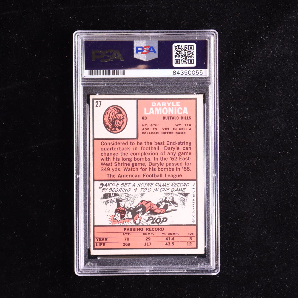 Daryle Lamonica Signed 1966 Topps #27 - Autograph Graded (PSA) 9