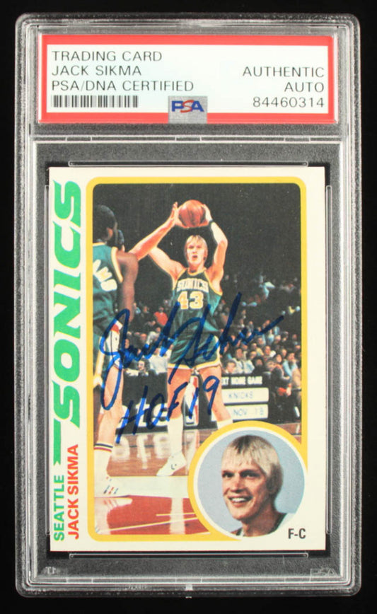 Jack Sikma Signed 1978-79 Topps #117 RC Inscribed "HOF 19" (PSA) - Rookie Card