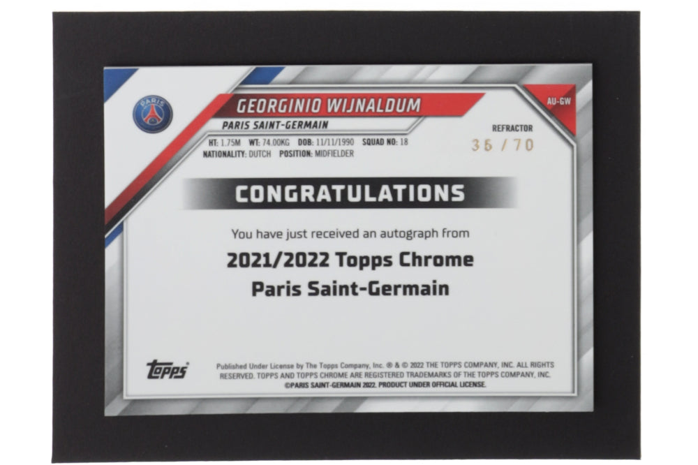 Georginio Wijnaldum 2021-22 Topps Chrome Paris Saint-Germain Refractor #AUGW #36/70