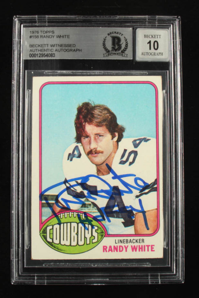 Randy White Signed 1976 Topps #158 RC Inscribed "HOF 94" (BGS) - Autograph Graded Beckett (BGS) 10 - Rookie Card