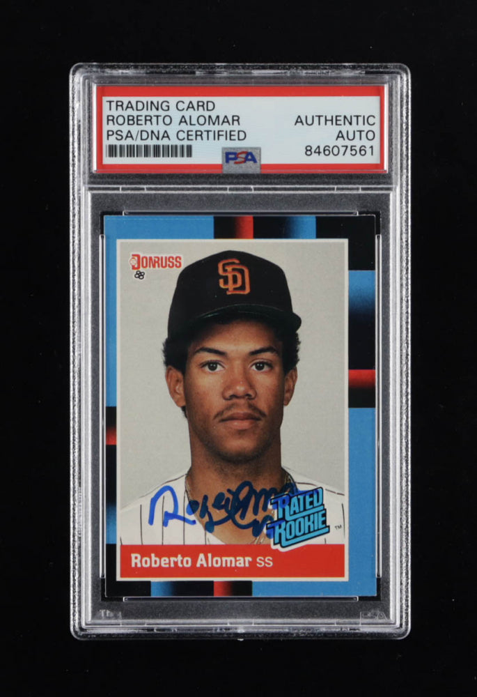 Roberto Alomar Signed 1988 Donruss #34 RC (PSA) Rookie Card