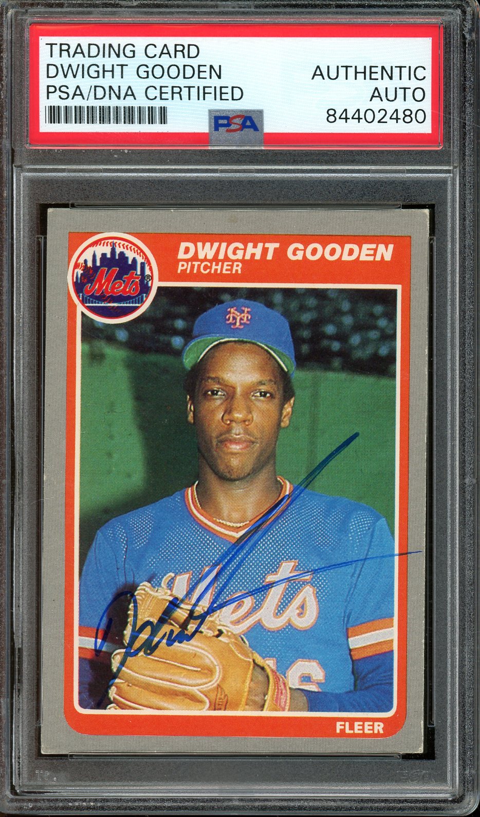 Dwight Gooden Signed 1985 Fleer #82 (PSA/DNA Encapsulated) - Rookie Card