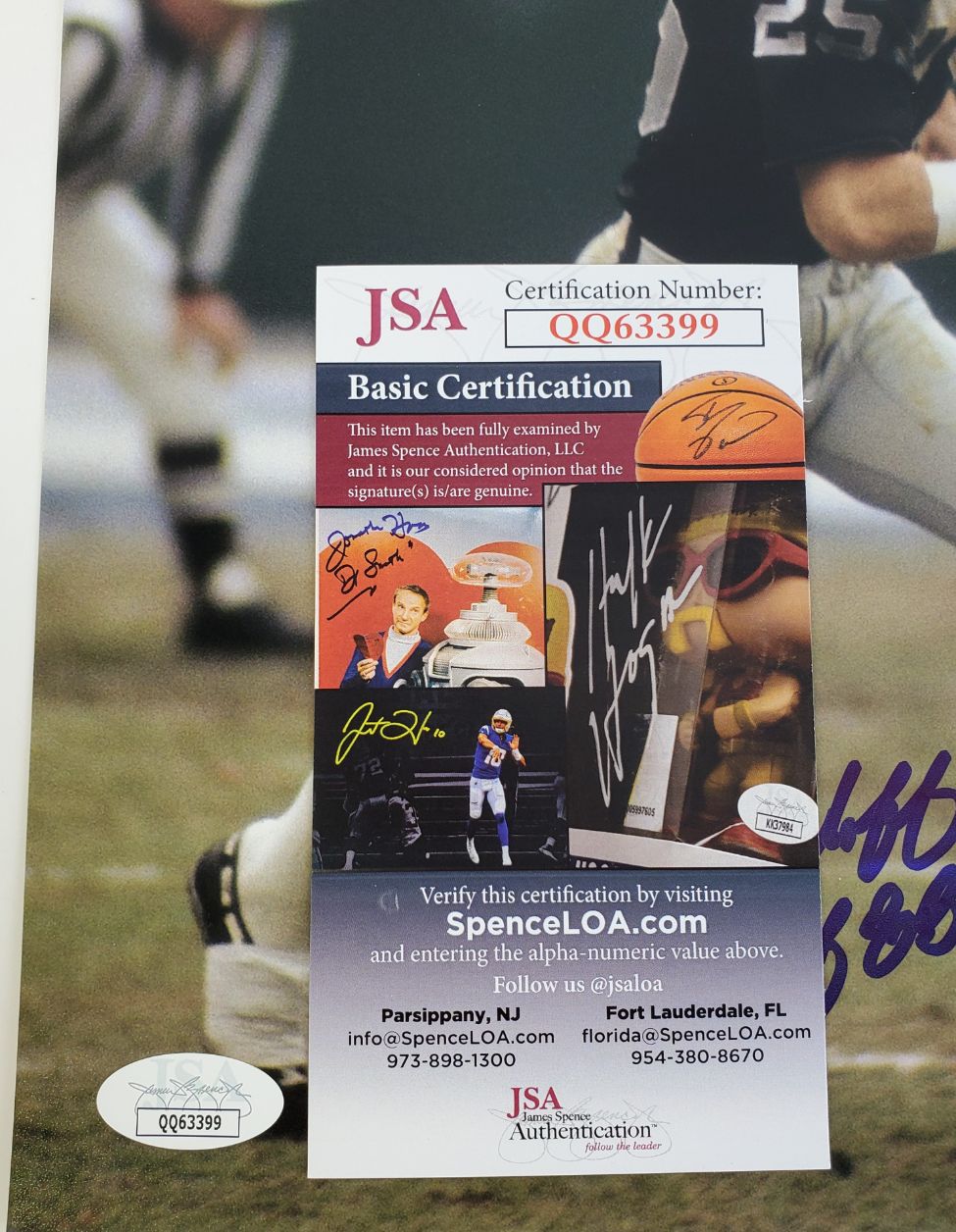 Fred Biletnikoff "HOF 88" Signed (JSA COA) Oakland Raiders 8x10 Photo