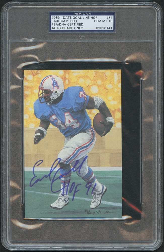 Earl Campbell Signed LE Hall of Fame Postcard Inscribed "HOF 91" - Autograph Graded PSA 10 | Limited Edition #2,740 / 5,000