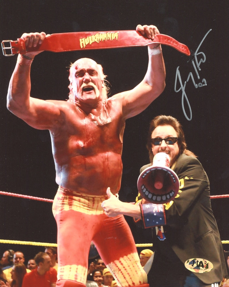 Jimmy Hart Signed Hulkamania 8x10 Photo (MAB Hologram)