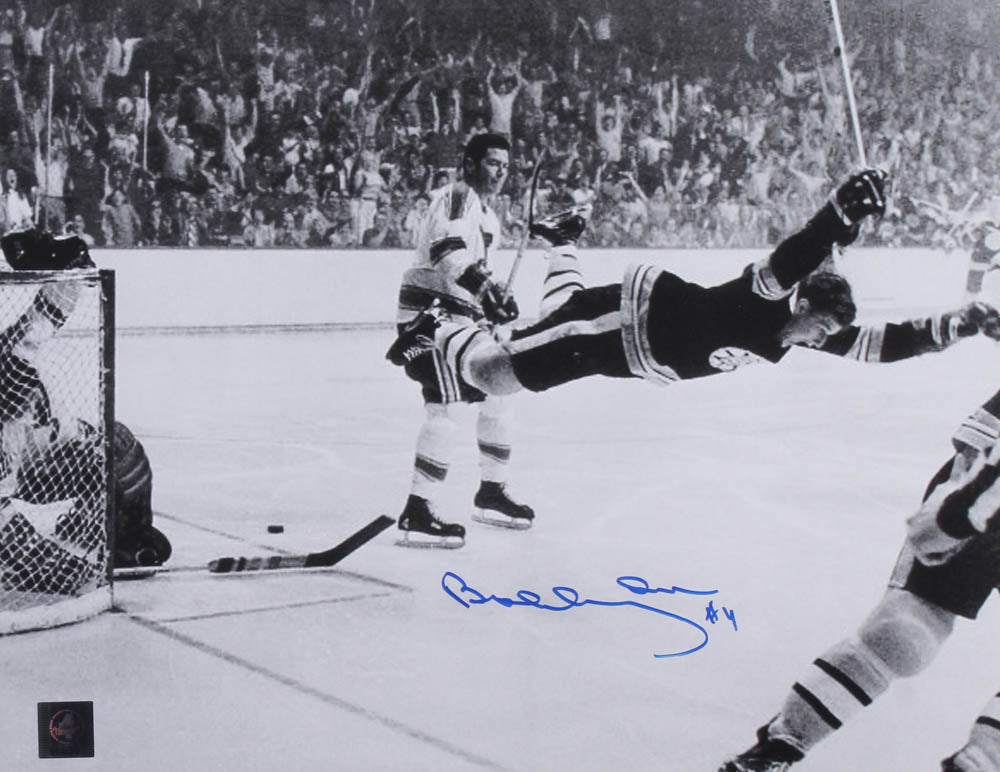 Bobby Orr Signed Bruins "The Flying Goal" 11x14 Photo (Orr) Official Bobby Orr Hologram & COA