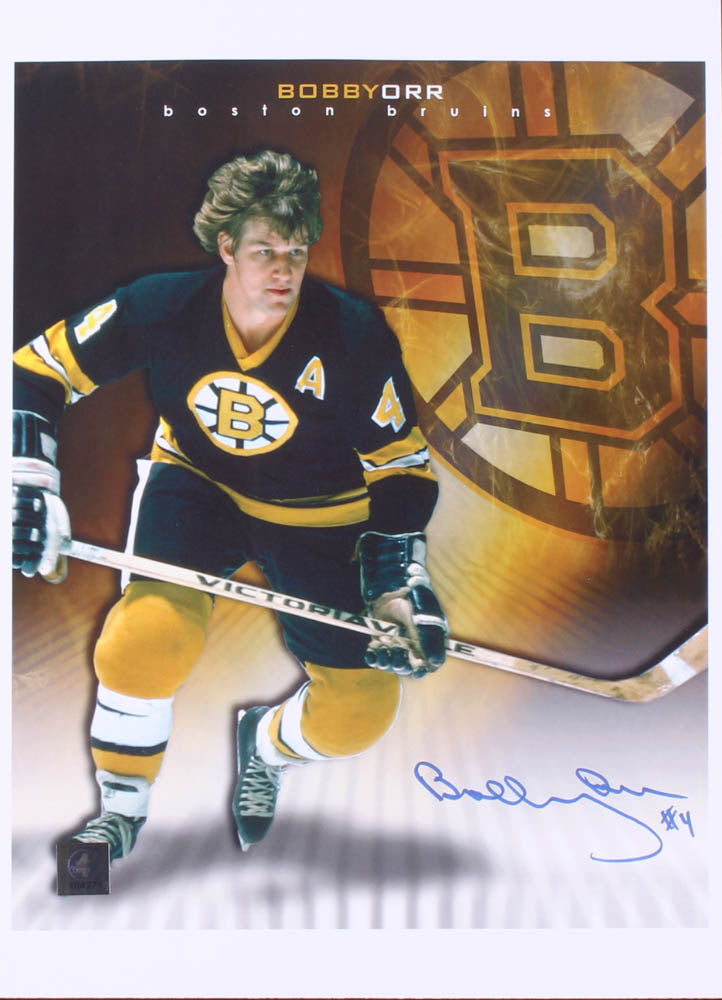 Bobby Orr Signed Bruins 10x13 Photo - Official Bobby Orr Hologram & COA