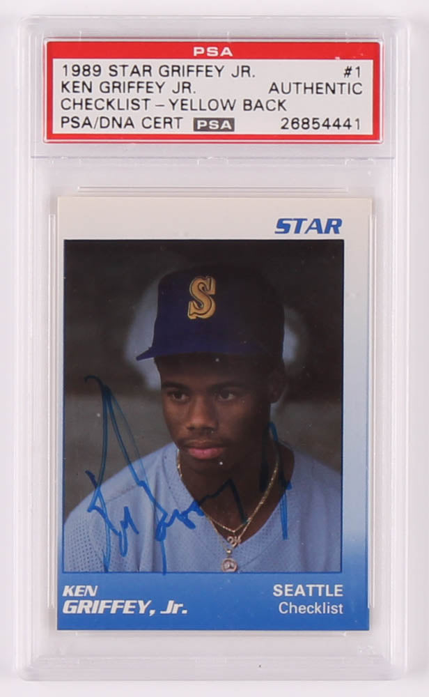 Ken Griffey Jr. Signed 1989 Star Griffey Jr. #1 Checklist (PSA) - Rookie Card