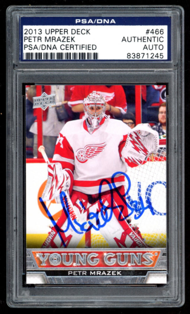 Petr Mrazek Signed 2013-14 Upper Deck Young Guns #466 (PSA) - Rookie Card