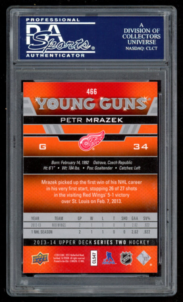 Petr Mrazek Signed 2013-14 Upper Deck Young Guns #466 (PSA) - Rookie Card