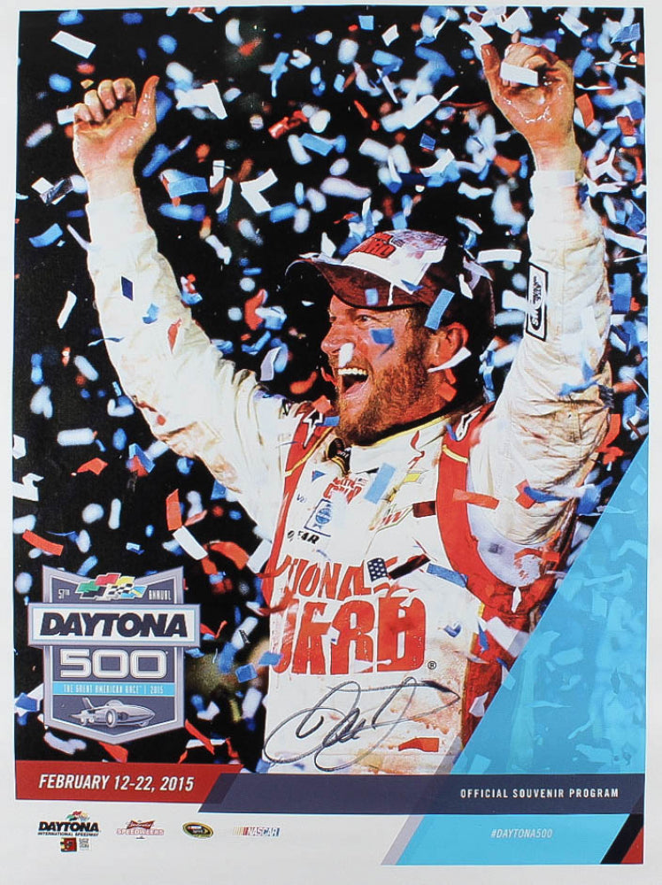 Dale Earnhardt Jr. Signed (Dale Jr. Hologram & COA) 22x29 NASCAR 2015 Daytona 500 Photo on Canvas