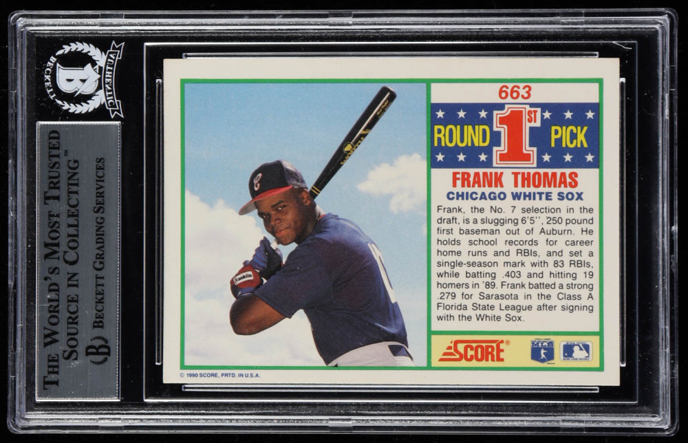 Frank Thomas Signed 1990 Score #663 (BGS) - Rookie Card