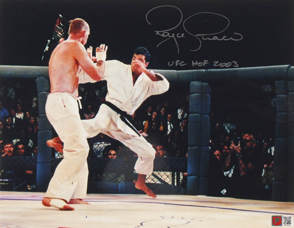 Royce Gracie Signed UFC 11x14 Photo Inscribed "UFC HOF 2003" (PA COA)