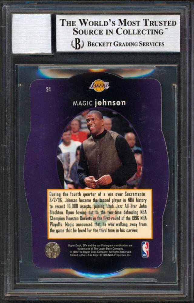 Magic Johnson Signed 1996 SPx #24 - Autograph Graded BGS 10